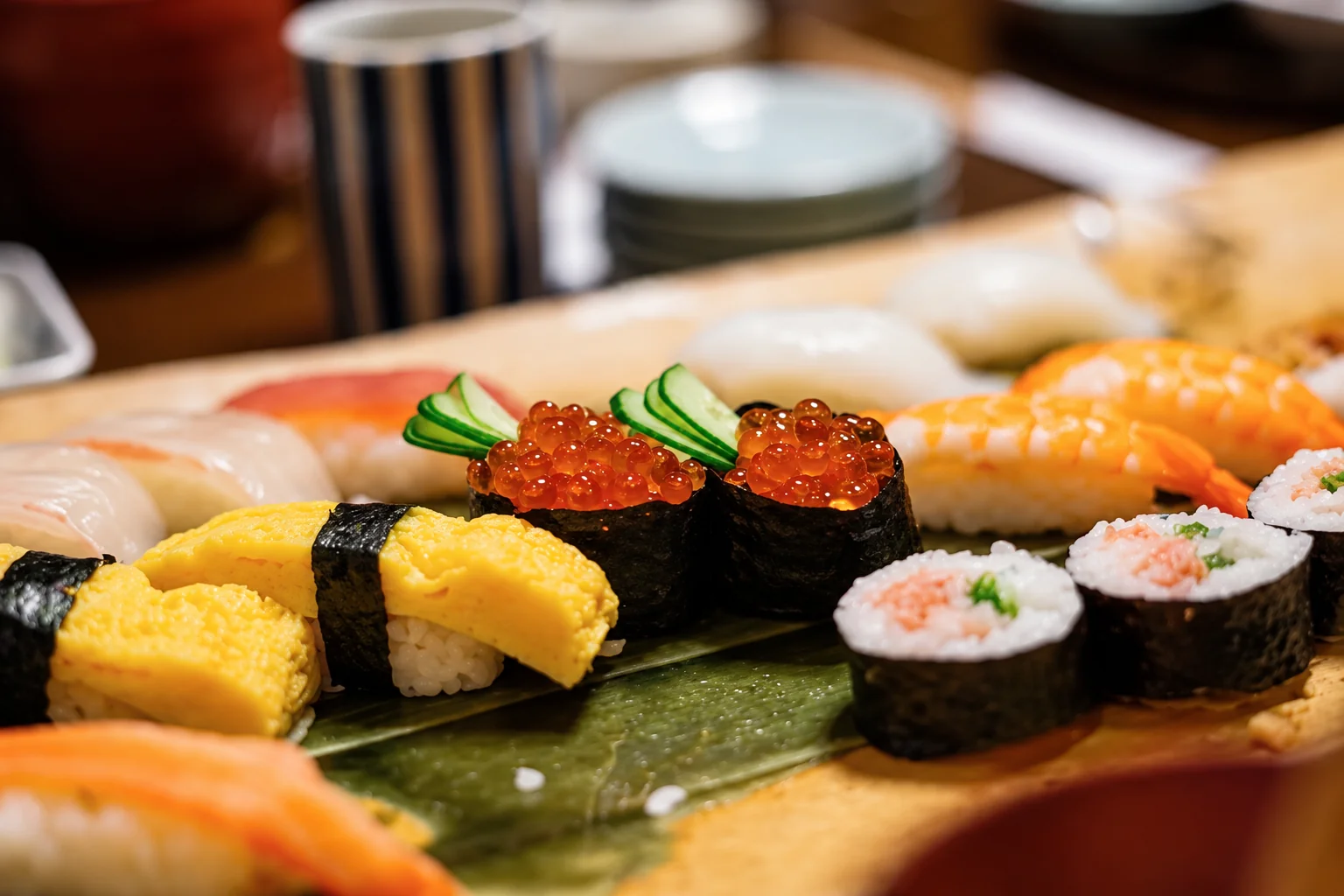 Sushi on a platter · illustration